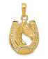 Фото #1 товара Macy's horse Head in Horseshoe Pendant in 14k Yellow Gold