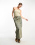 Weekday Ring asymmetric cami vest with ring detail in beige green beige-grün, XL - EU 48-50 - фото #3