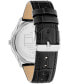 ფოტო #3 პროდუქტის Men's 2H Black Leather Strap Watch 43mm