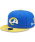 ფოტო #2 პროდუქტის Men's Royal, Gold Los Angeles Rams Super Bowl LVI Letterman 59FIFTY Fitted Hat