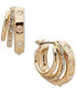 Gold-Tone Pavé & Spike Crystal Triple-Split Hoop Earrings