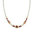 ფოტო #1 პროდუქტის Rose Gold-Tone Simulated Pearl Purple Crystal Flower Beaded Necklace 15" Adjustable