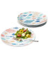 Фото #3 товара Fish Salad Plates, Set of 4, Created for Macy's