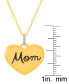 ფოტო #2 პროდუქტის Diamond Accent Black Script Engraved Mom Heart Pendant 18" Necklace in 14k Gold Plate