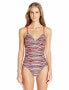 Lole 168751 Womens Saranda One-Piece Swimwear Sparkling Pink Stripe Size Medium