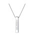 Message Initials Simple Geometric Minimalist Engravable 4 Sided Solid Cube Vertical Bar Pendant Necklace For Women For Teen .925 Sterling Silver