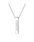 ფოტო #2 პროდუქტის Message Initials Simple Geometric Minimalist Engravable 4 Sided Solid Cube Vertical Bar Pendant Necklace For Women For Teen .925 Sterling Silver