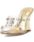 Фото #1 товара Ganisa Crystal Embellished Vinyl Wedge Sandals
