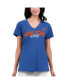 ფოტო #1 პროდუქტის Women's Royal Distressed New York Mets Key Move V-Neck T-shirt
