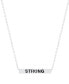 Macy's inspirational Mother, Devoted, Loving and Strong 4 Sided Bar Necklace 16+2" In Silver Plated