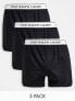 Фото #1 товара Polo Ralph Lauren 3 pack woven boxers in black with logo waistband