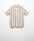 ფოტო #2 პროდუქტის Men's Striped Bowling Fluid Shirt