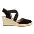 Easy Spirit Meza Wedge Espadrille Womens Black Casual Sandals E-MEZA-001