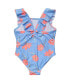 ფოტო #3 პროდუქტის Baby Girls Beach Bloom Ruffle Shoulder Swimsuit