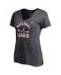 Фото #3 товара Women's Heathered Charcoal Atlanta Braves 2021 National League Champions Locker Room Plus Size V-Neck T-shirt