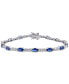 ფოტო #1 პროდუქტის Lab-Grown Blue Sapphire (5-5/8 ct. t.w.) & Lab-Grown White Sapphire (1-1/8 ct. t.w.) Link Bracelet in Sterling Silver