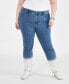 Фото #3 товара Plus Size High Rise Dip-Dye Straight-Leg Jeans, Created for Macy's