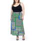 Plus Size Elastic Waist Comfort Maxi Skirt