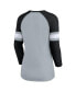 ფოტო #3 პროდუქტის Women's Gray, Black Las Vegas Raiders Arch Raglan 3/4-Sleeve Notch Neck T-shirt