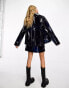 Noisy May transparent waterproof raincoat co-ord in navy