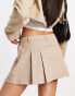 Cotton On pleated micro mini skirt in beige