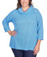 Plus Size Soft Sequin Cowl Neck Top