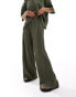 Фото #4 товара ONLY boxy plisse wide leg trousers co-ord in khaki