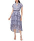 Фото #4 товара Платье женское Sam & Jess средней длины, с поясом на резинке и тире, с принтом цветов
