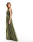 Beauut Bridesmaid embellished cowl neck maxi dress in khaki Зеленый, 42 - фото #4