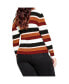 ფოტო #2 პროდუქტის Plus Size 70's Stripe Crew Neck Sweater
