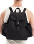 ASOS DESIGN shiny nylon backpack in black