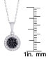 Фото #4 товара Macy's black and White Diamond 1/4 ct. t.w. Round Pendant Necklace in Sterling Silver