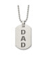 Фото #1 товара Chisel polished and Lasered DAD Dog Tag on a Ball Chain Necklace
