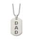 Polished and Lasered DAD Dog Tag on a Ball Chain Necklace