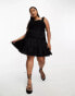 Фото #8 товара ASOS DESIGN Curve crochet tiered mini sundress in black