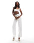 Фото #3 товара Missyempire denim bralette top co-ord in white