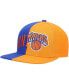 Фото #1 товара Men's Royal, Orange New York Knicks Half and Half Snapback Hat