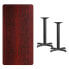 Фото #2 товара 30'' X 60'' Rectangular Mahogany Laminate Table Top With 22'' X 22'' Table Height Bases