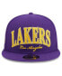 Фото #3 товара Men's Purple Los Angeles Lakers Golden Tall Text 9FIFTY Snapback Hat