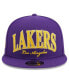 ფოტო #3 პროდუქტის Men's Purple Los Angeles Lakers Golden Tall Text 9FIFTY Snapback Hat