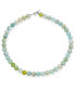 ფოტო #1 პროდუქტის Plain Simple Western Jewelry Light Green Aqua Multi Shades Aquamarine Round 10MM Bead Strand Necklace For Women Silver Plated Clasp 18 Inch