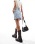 Фото #4 товара ASOS DESIGN denim mini skirt with cross front waist in light wash