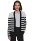 ფოტო #1 პროდუქტის Karl Lagerfeld Women's Striped Open-Front Cardigan Sweater