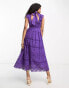 Фото #6 товара ASOS DESIGN Lace midi dress with bow back detail in purple