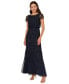 ფოტო #3 პროდუქტის Petite Floral Beaded Blouson Short-Sleeve Gown