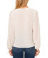 Women's Circular Trim Pin-Tuck Long Sleeve Blouse