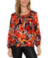 ფოტო #1 პროდუქტის Women's Floral-Print Scoop-Neck Top