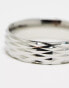 Icon Brand stainless steel cut detail band ring in silver