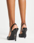 Glamorous patent heel court shoes in black patent