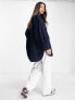 Waven oversized shacket in blue